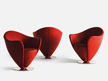 MON PETIT COEUR - Swivel upholstered leather armchair by La Cividina - view 3